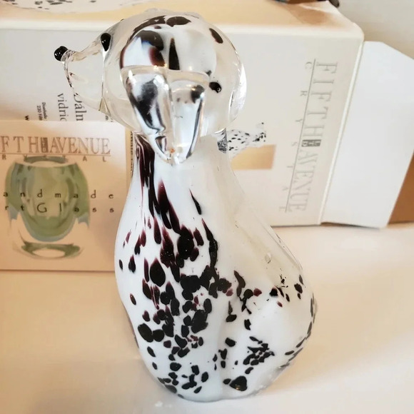 Fifth Avenue Crystal Dalmatian Dog Figurine,Handmade Art  Glass. - Picture 2 of 13